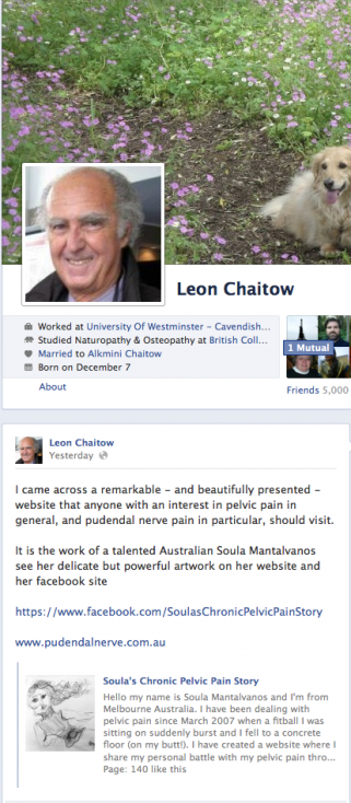Leon Chaitow FB message