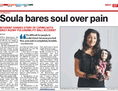 Melbourne Leader story, Soula bares soul over pain