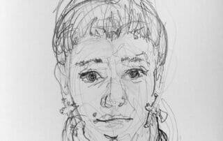 © Soula Mantalvanos self portrait graphite