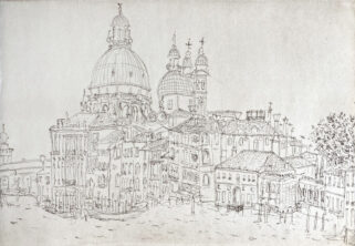 Soula Mantalvanos Grand Canal, Venice 2023 etching 20 x 30cm ed of 10